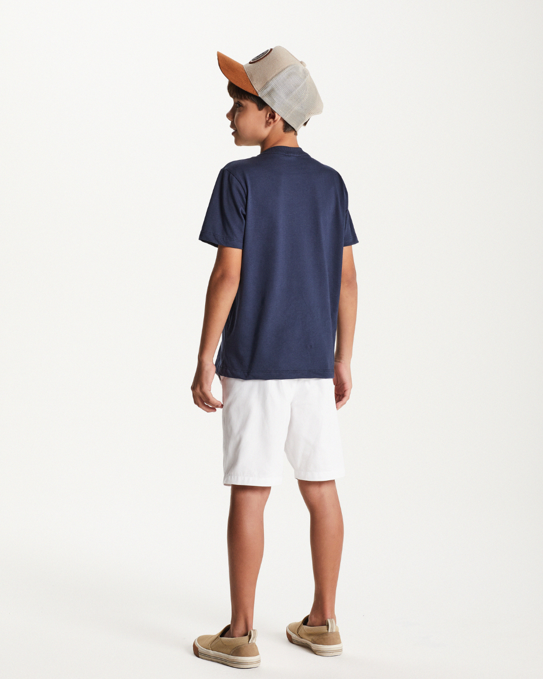 Camiseta Infantil Meia Malha Penteada Com Urso - Um Mais Um PRÉ-VENDA