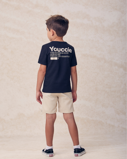 Conjunto Infantil T-Shirt Future e Bermuda Off White - Youccie