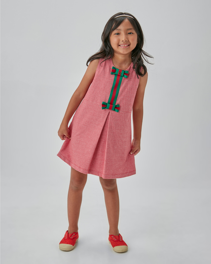 Vestido Infantil Jumper Jacquard Xadrez Vermelho - Beabá