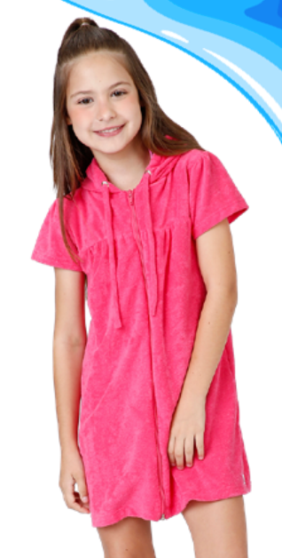 Roupão Infantil Rose Rosa Claro - Siri Kids