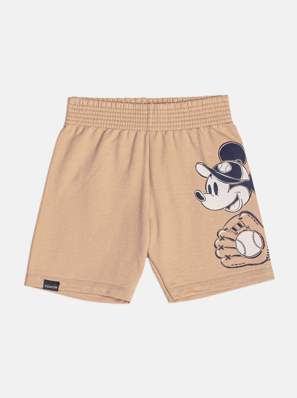 Conjunto Infantil Camiseta Marinho Mickey e Bermuda Bege - Youccie