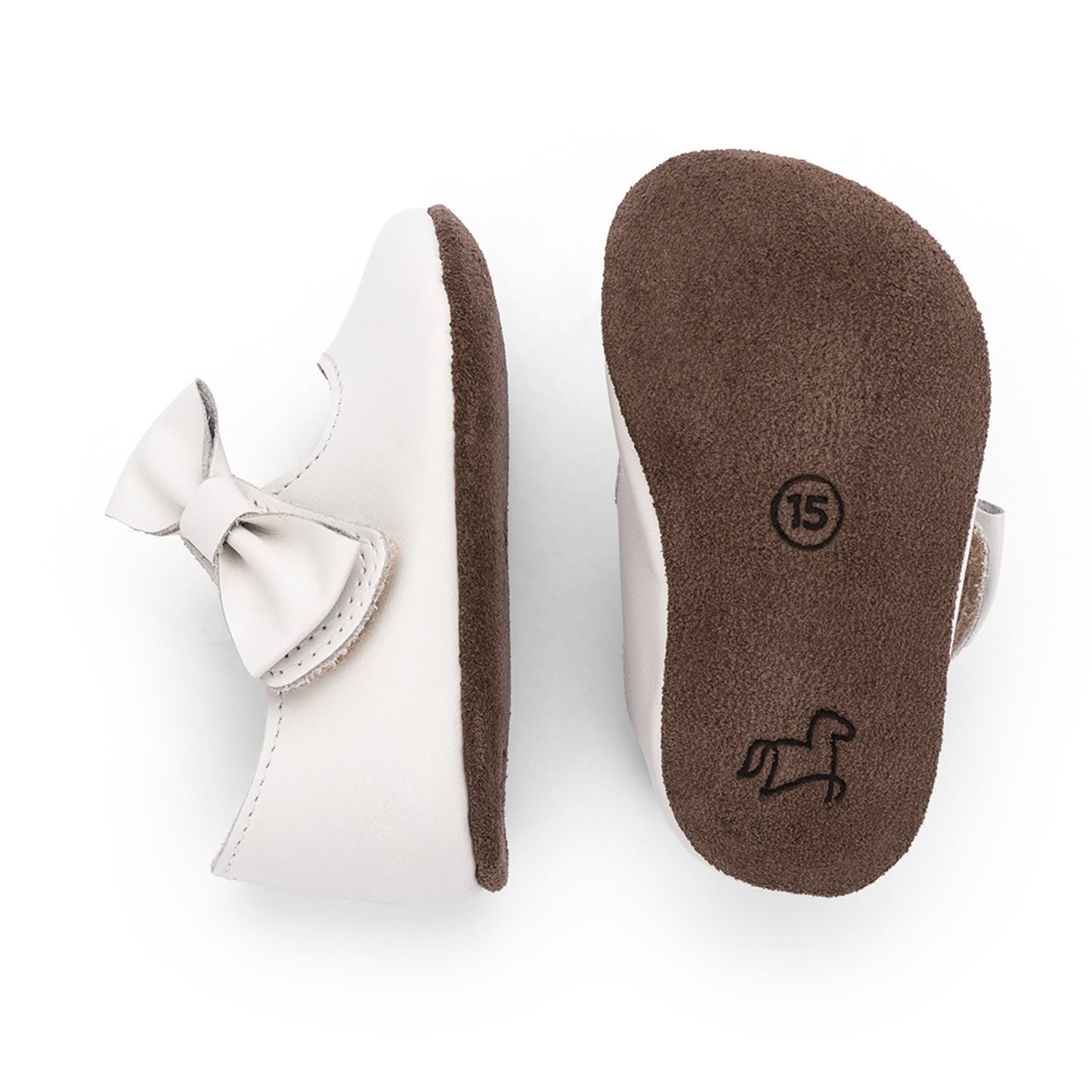 Sapato Bebê Couro Cubo Branco - Petit Cheval