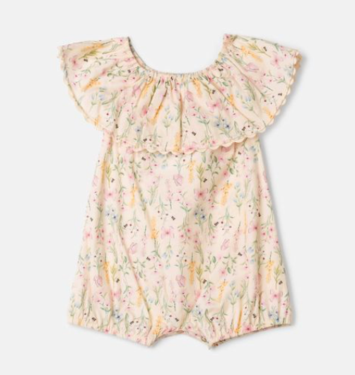 Macaquinho Bebê Estampa Floral - Animê