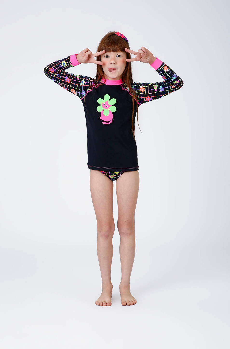 Biquíni Infantil Blusa ML Lorena Cats - Siri Kids