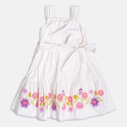 Vestido Infantil Bordado Flores - Momi