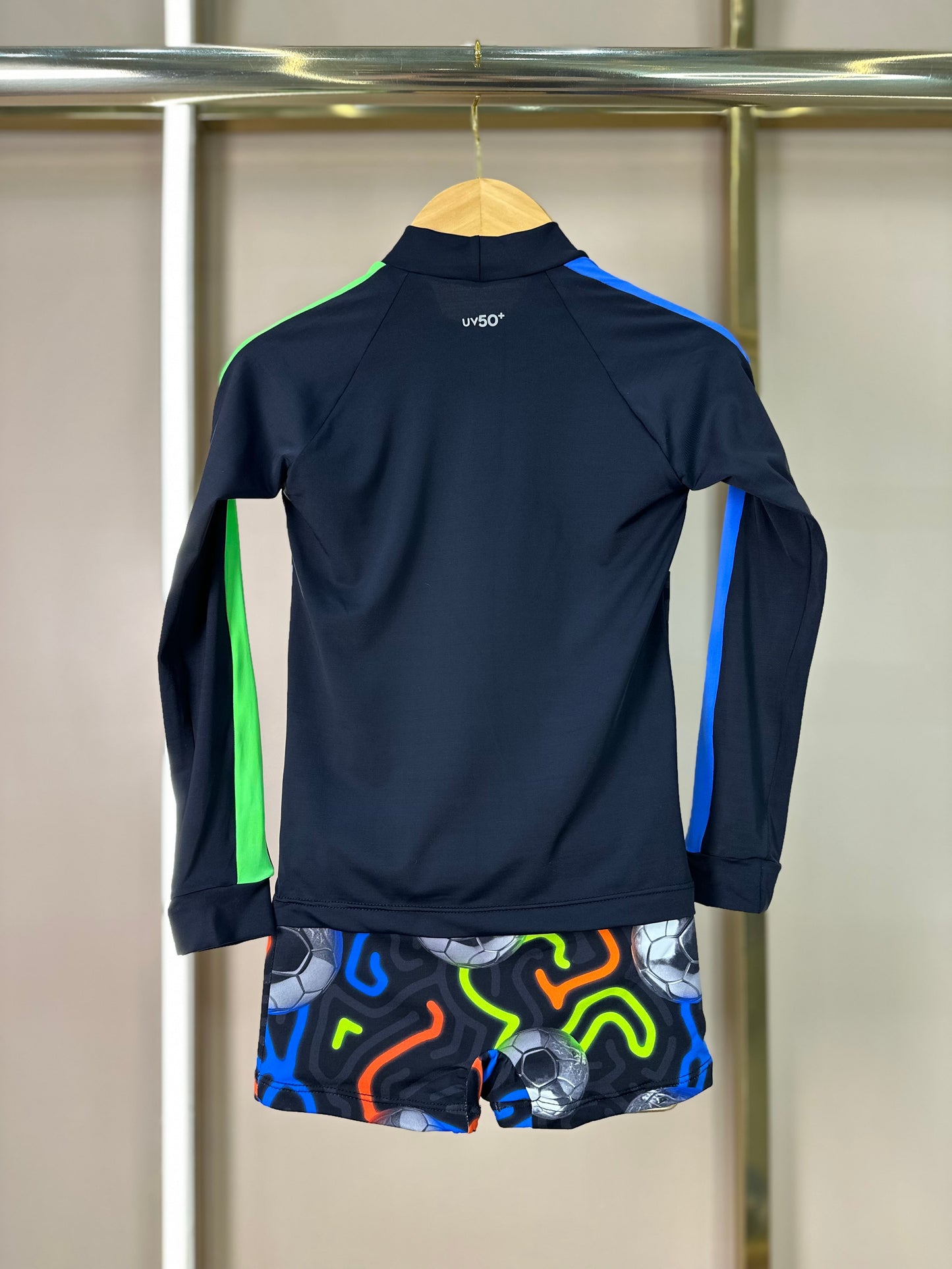 Conjunto Infantil Blusa Proteção UV e Sunga Igor Futebol Neon - Siri Kids