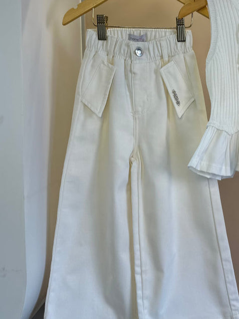 Blusa Infantil Tricot Lacinhos e Babados - Momi