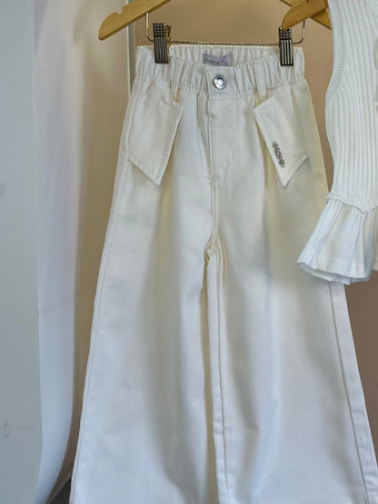 Blusa Infantil Tricot Lacinhos e Babados - Momi