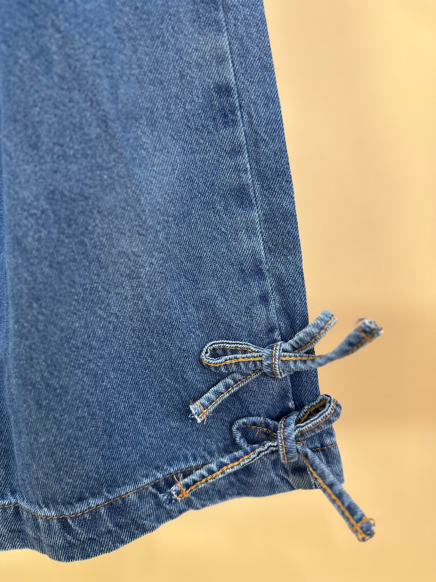 Calça Jeans Infantil Reta Laços Jeans - Momi