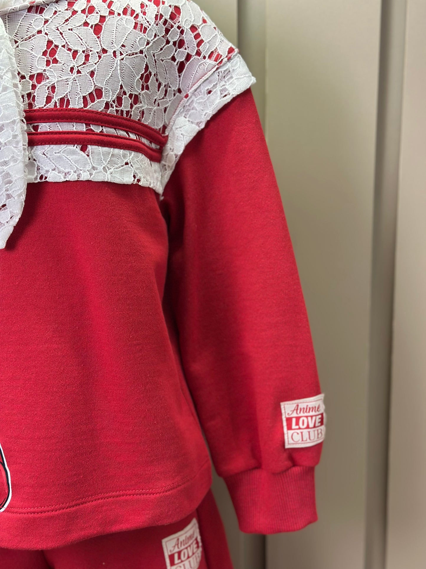 Conjunto Infantil Casaco e Calça Minnie Vermelho Berry - Animê