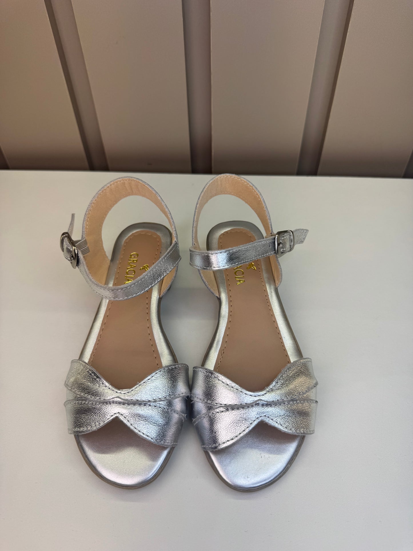 Sandália Infantil Saltinho Flor Prata - Gracia