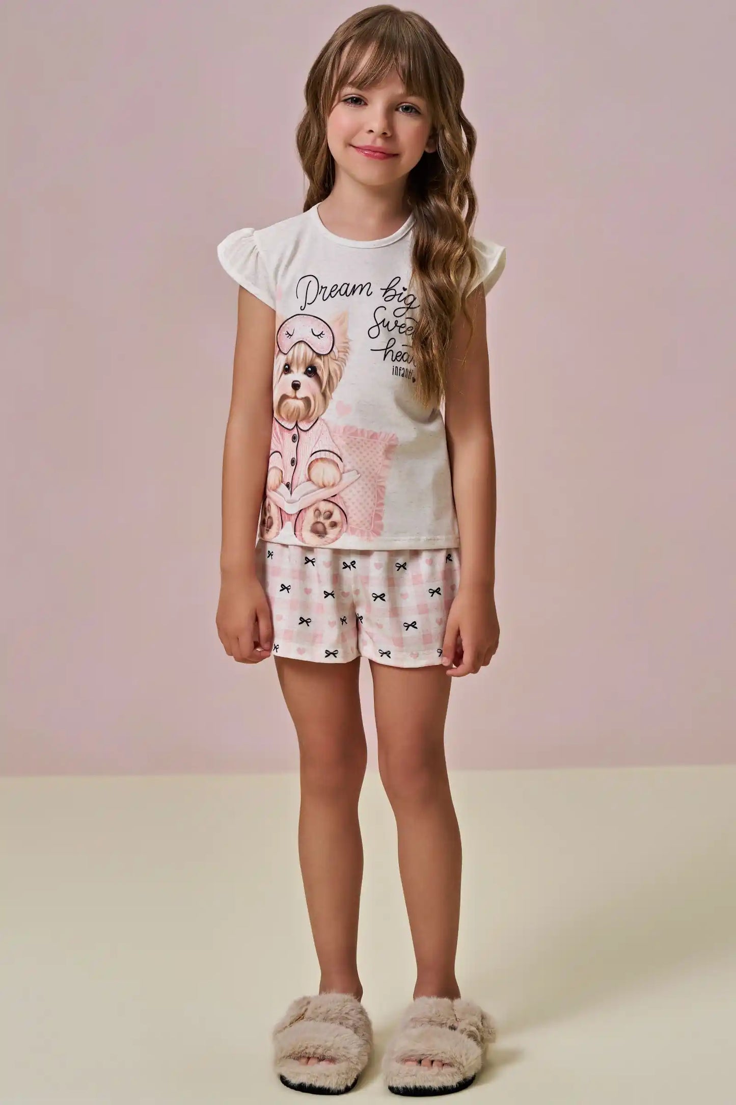 Pijama Infantil Blusa York Dream e Shorts Lacinhos - Infanti