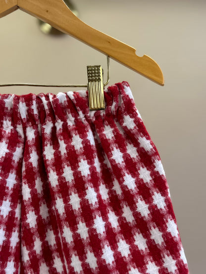 Shorts-saia Infantil Conceito Tweed Xadrez Vermelho - Animê