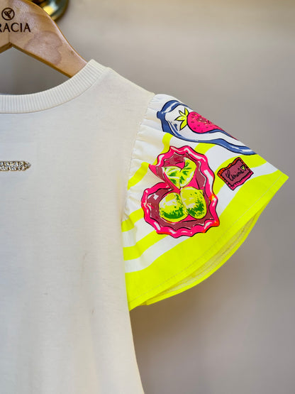 Blusa Infantil Mangas Amplas Frutas - Animê