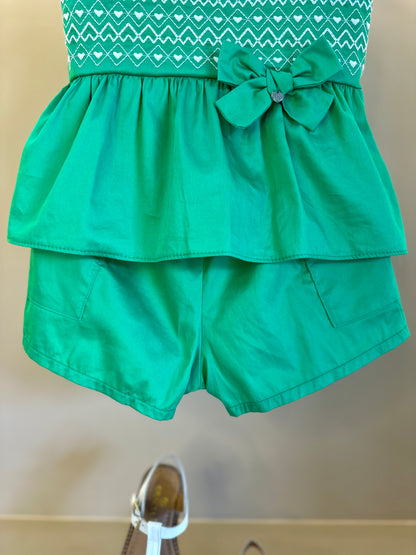 Conjunto Infantil Algodão Bordado Laço Verde - Petit Cherie