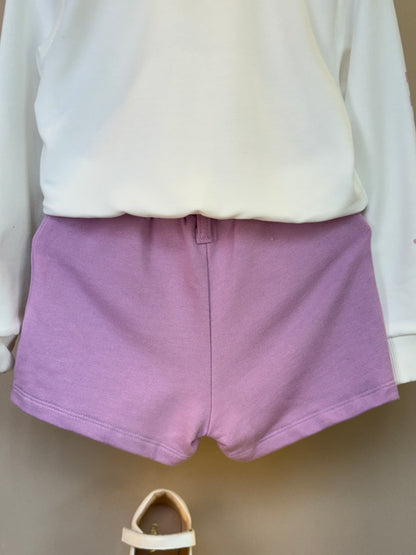Conjunto Infantil Blusa Body ML Bear Club e Shorts-saia Lilás - Infanti
