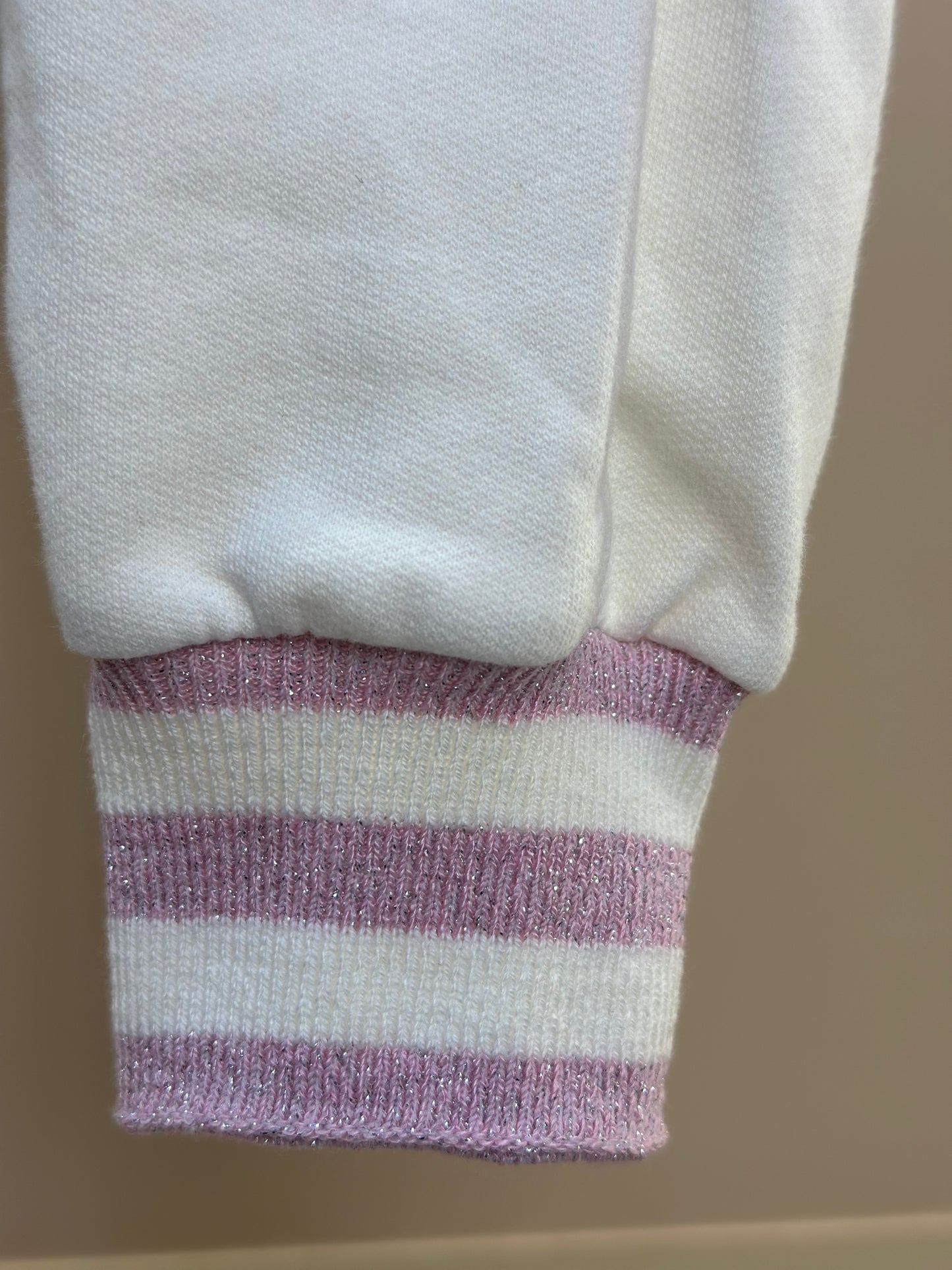 Calça Moletom Infantil Jogging  Patche Barbie Off White - Pituchinhus