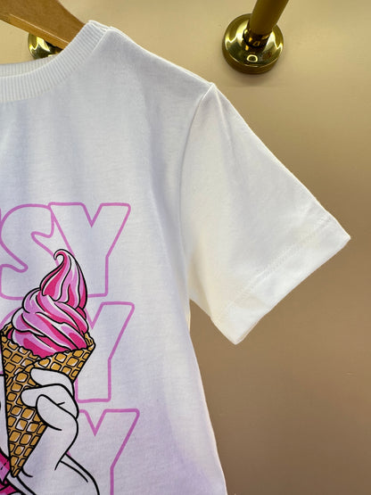Conjunto Infantil Blusa Daisy Duck Com Laço e Shorts Saia Com Cós de Elástico - Momi