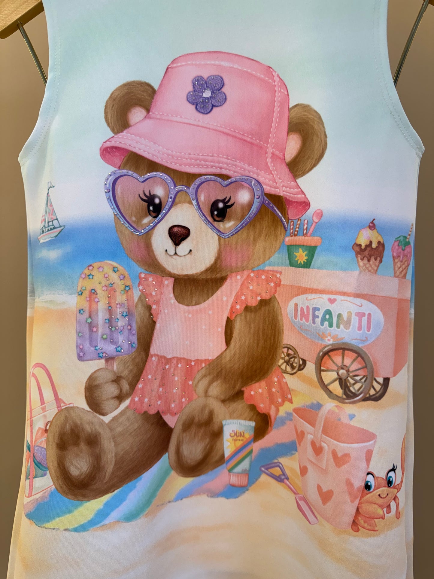 Vestido Infantil Ursinha Praia - Infanti