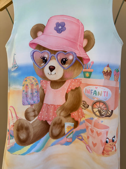 Vestido Infantil Ursinha Praia - Infanti