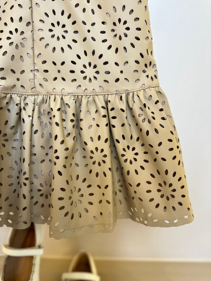 Vestido Infantil Couro Tech Floral Vazado - Animê