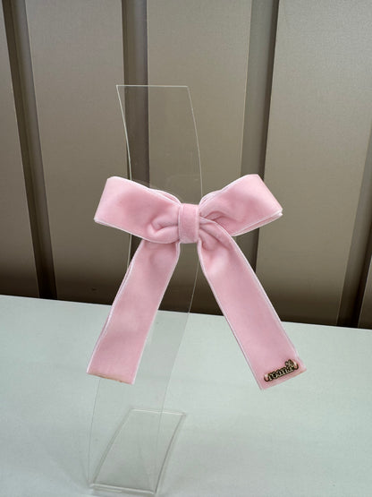Laço Infantil Tradicional Veludo Rosa - Roana