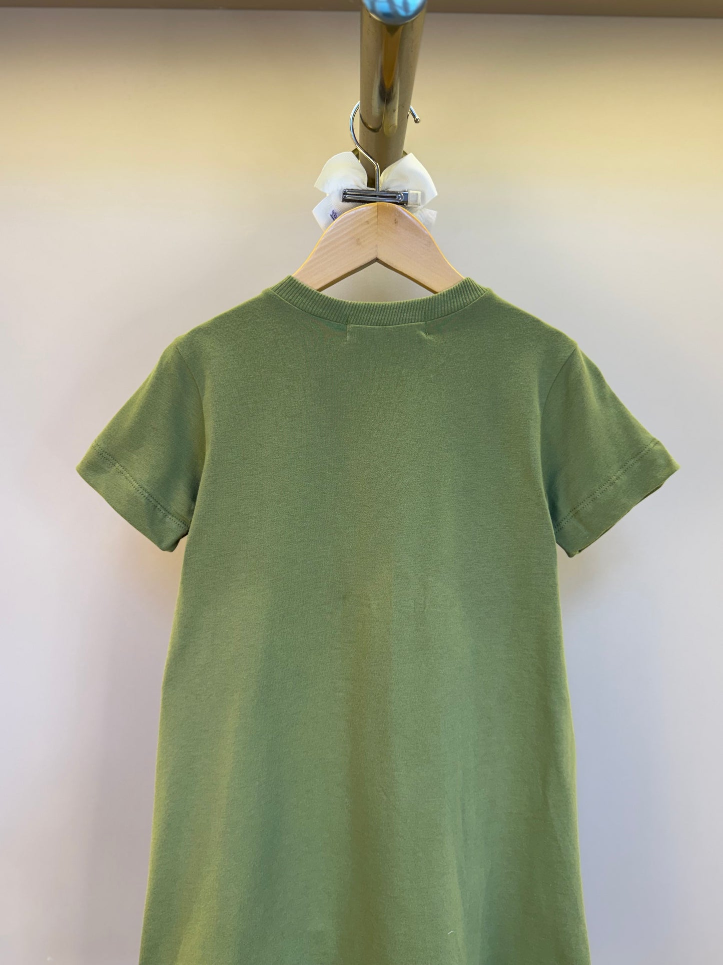 Vestido Infantil Trapézio Laço Faixa Estilizada Minnie Verde Forest - Animê