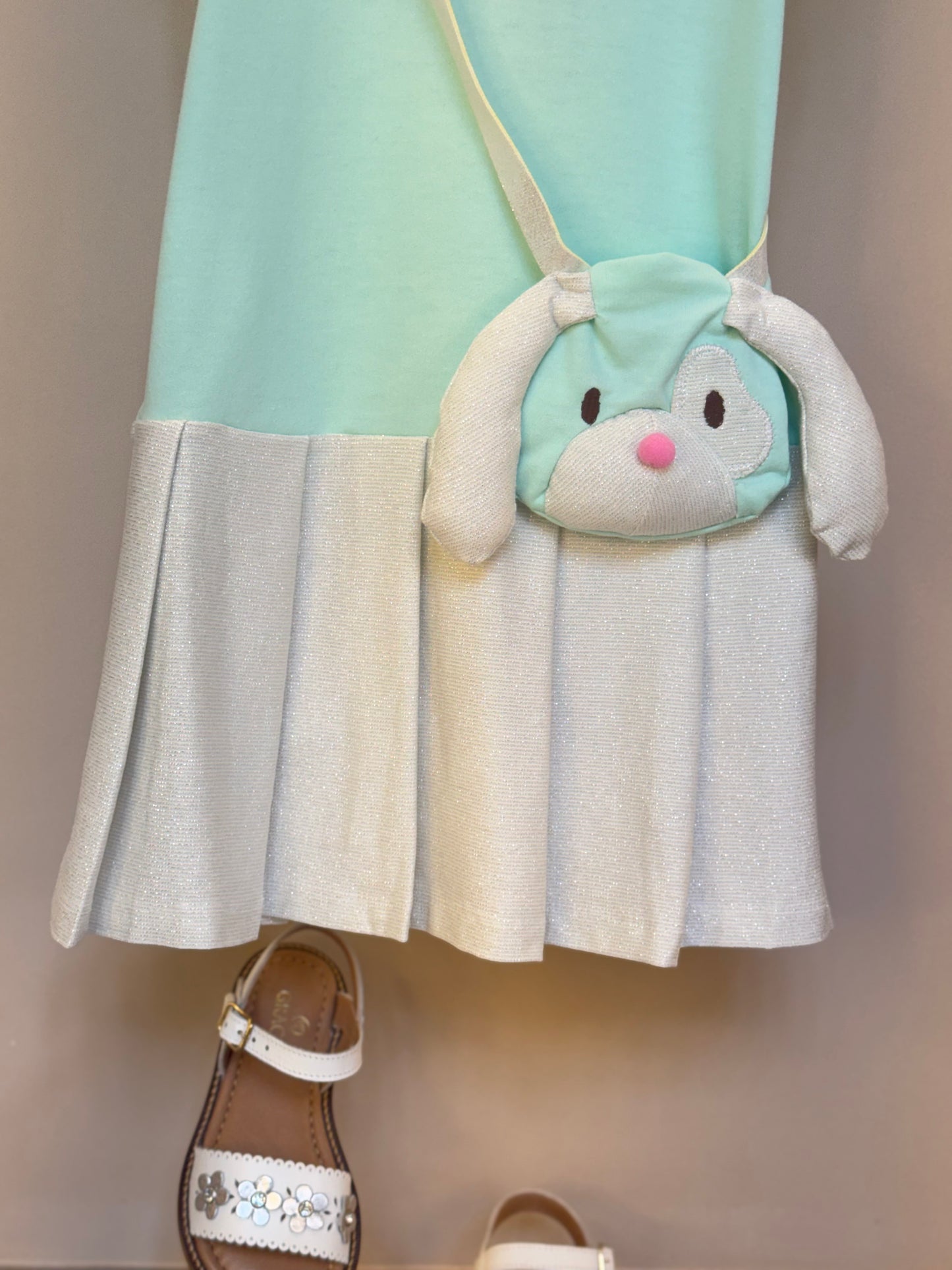 Vestido Infantil Comfy com Bolsa de Cachorrinho Acqua - Gabriela Aquarela