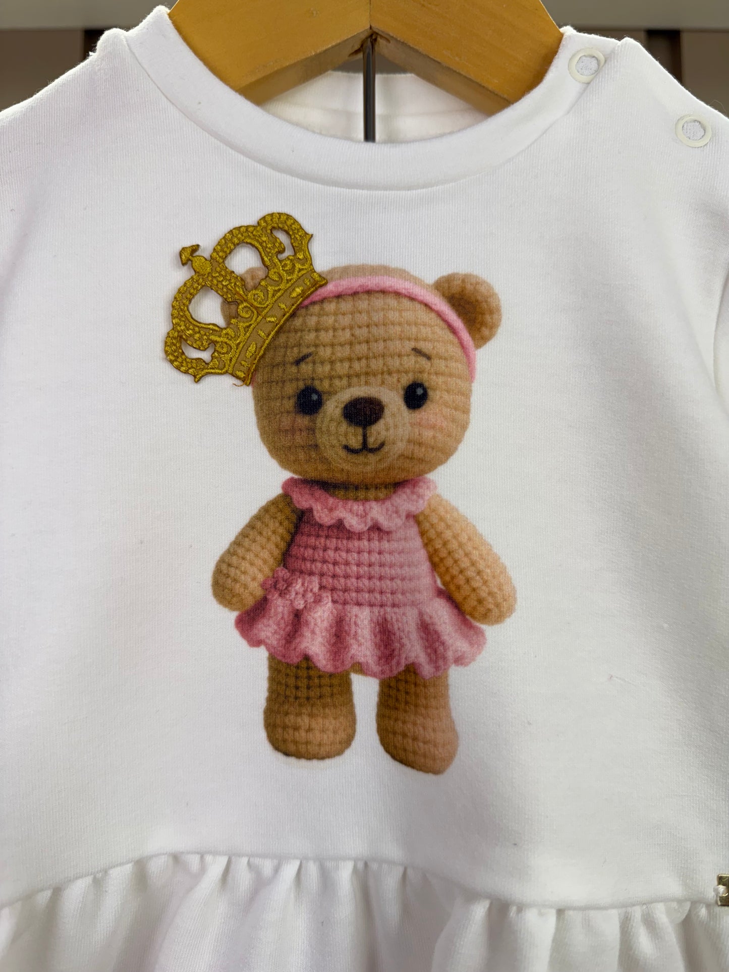 Conjunto Bebê Blusa Moletinho Urso e Calça Legging Canelada - Um Mais Um