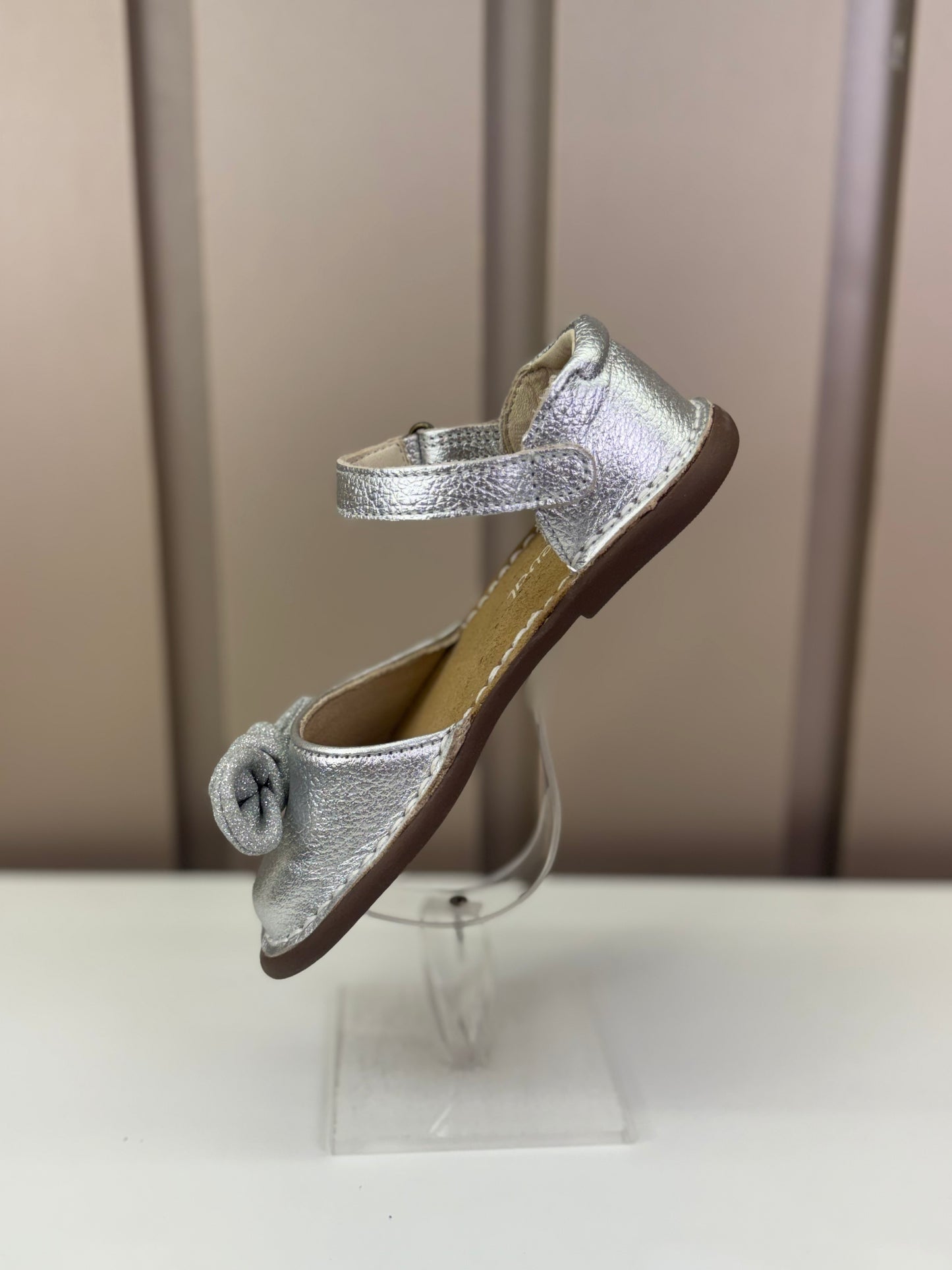 Sandália Infantil Ciranda Laço Argent Prata - Petit Cheval