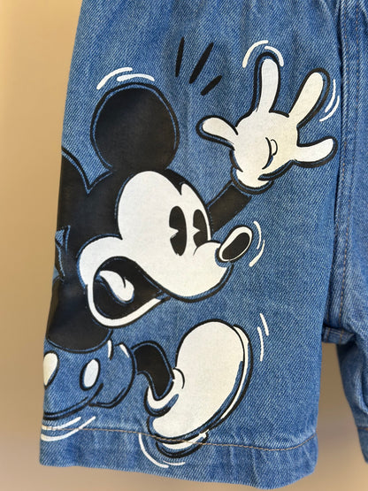 Conjunto Infantil Camiseta Mickey Pérola e Bermuda Jeans Mickey - Youccie