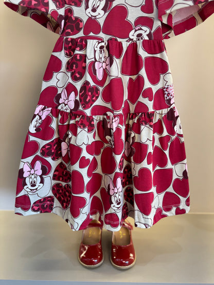 Vestido Infantil Minnie Mouse Hearts - Animê Petite