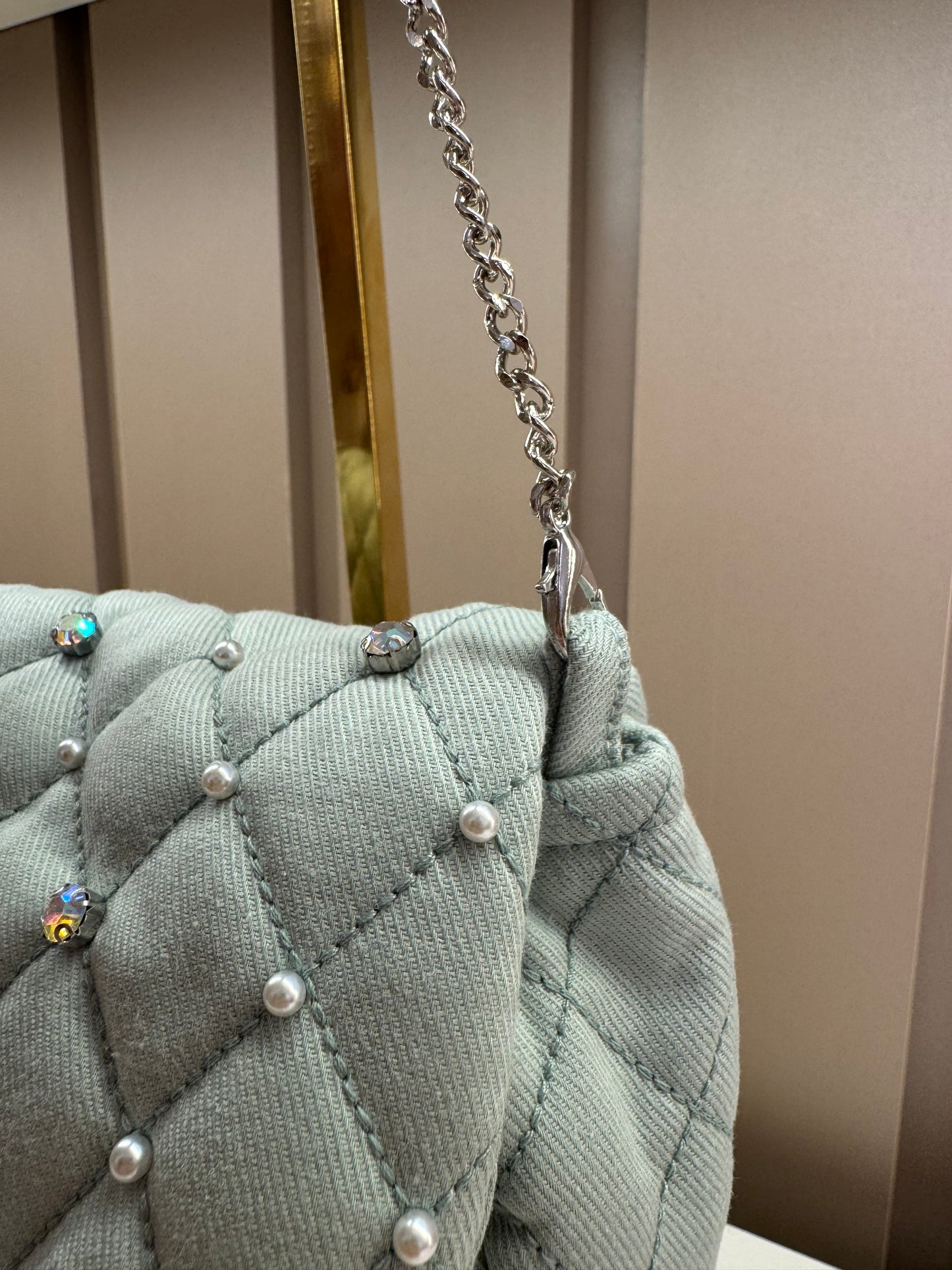 Bolsa Infantil Clássica Pérolas & Corrente Verde - Petit Cherie