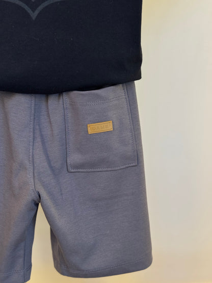 Conjunto Infantil Camiseta Algodão Jogador NFL e Bermuda Suedine Algodão Bolsos Grafite - Dame