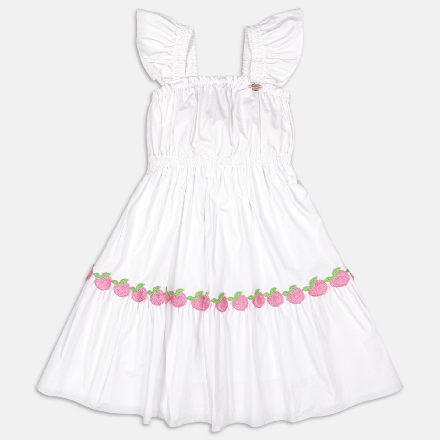 Vestido Infantil Algodão Maçãzinhas - Momi PRÉ-VENDA