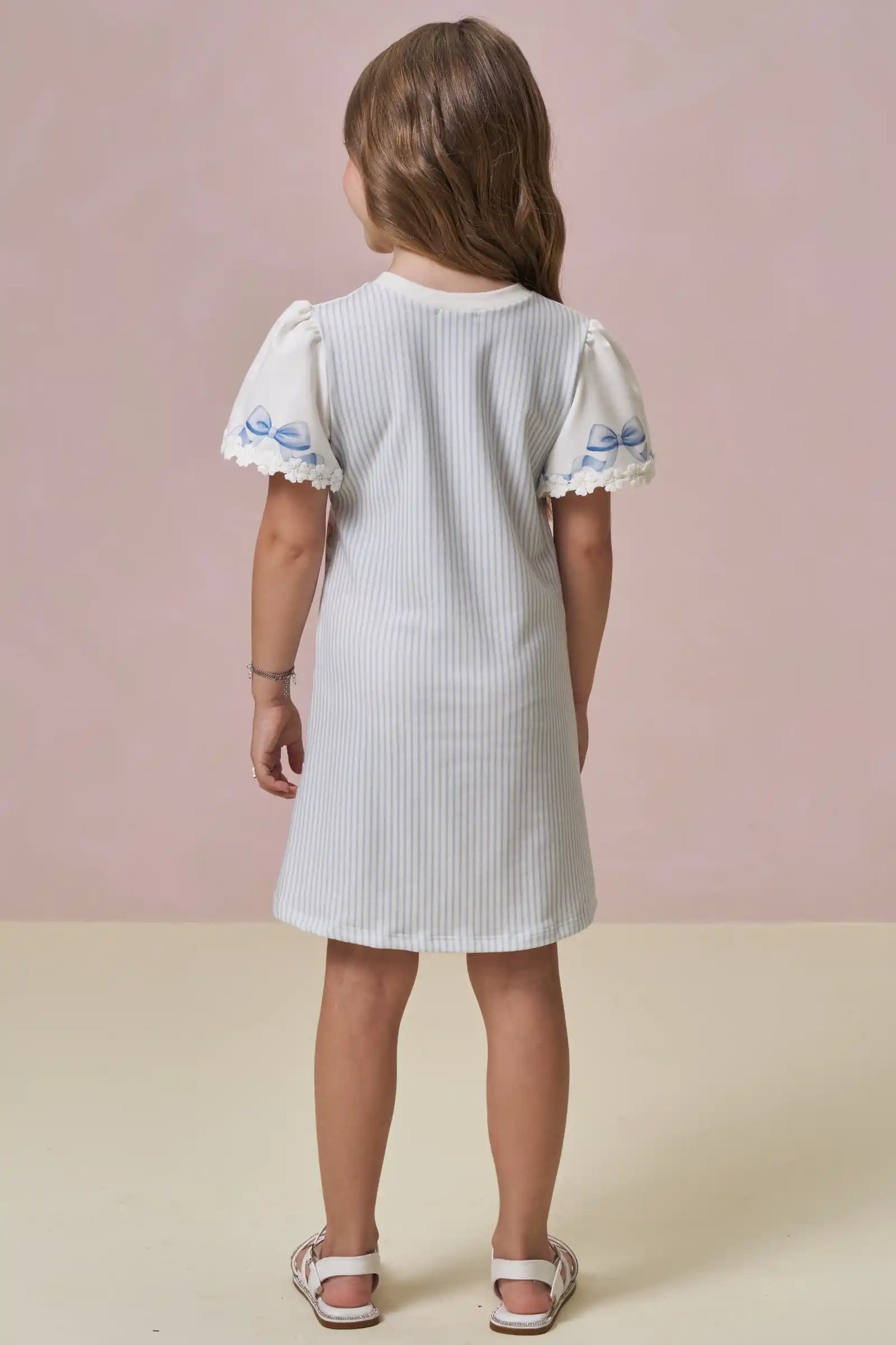 Vestido Infantil Trapézio Spitz Azul  - Infanti