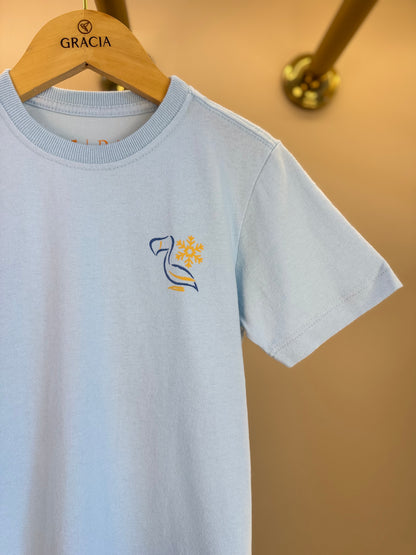 Camiseta Infantil Algodão Montanha Azul Céu - Dudes