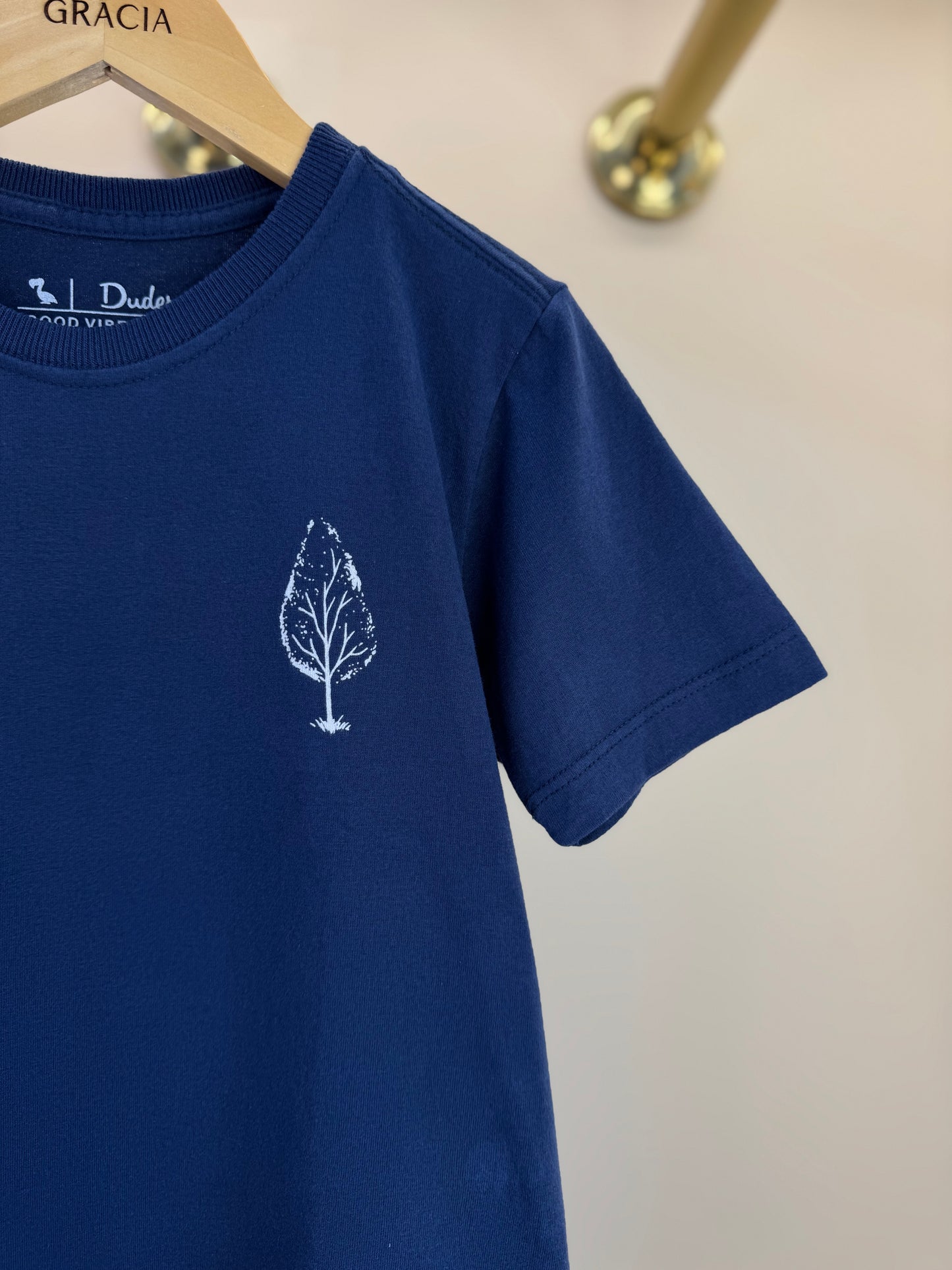 Camiseta Infantil Algodão Árvores Marinho - Dudes