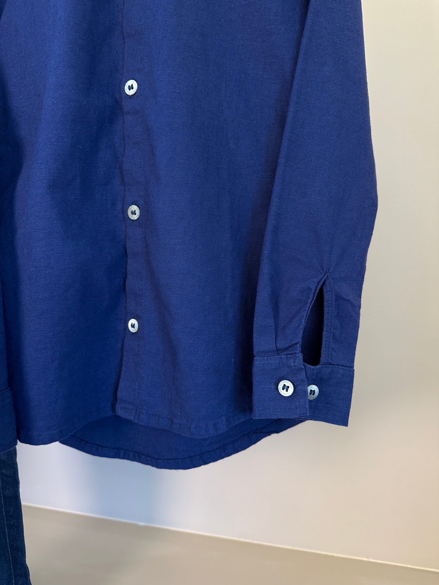 Conjunto Infantil Camisa de linho marinho e Calça social skinny de sarja - Dame