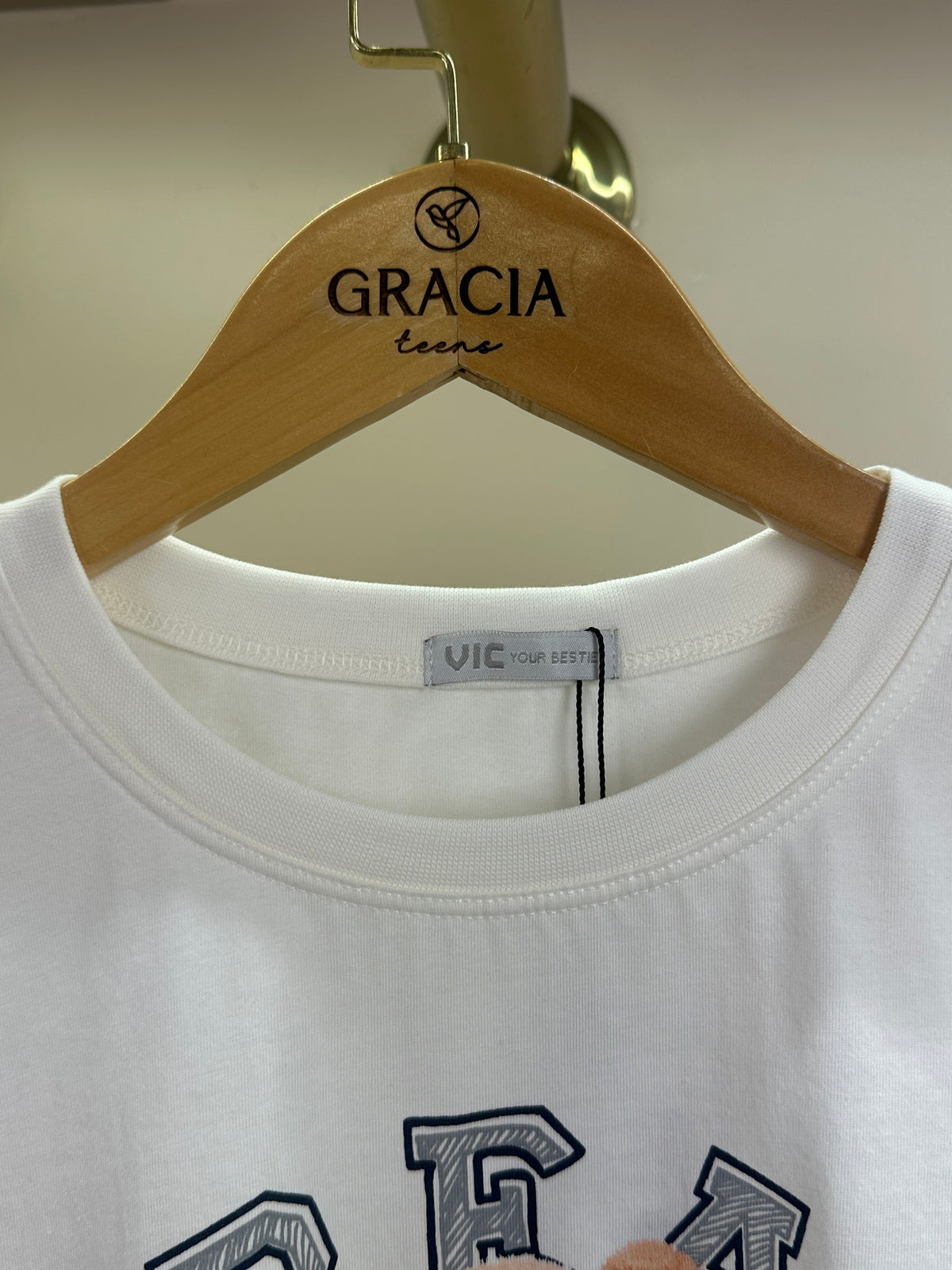 Blusa Teen Malha Off White - Vic Vick