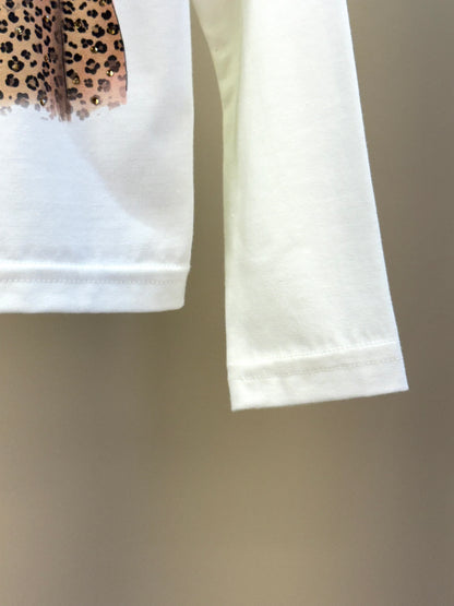 Blusa Infantil Cotton Ursinha Love Off White - Pituchinhus