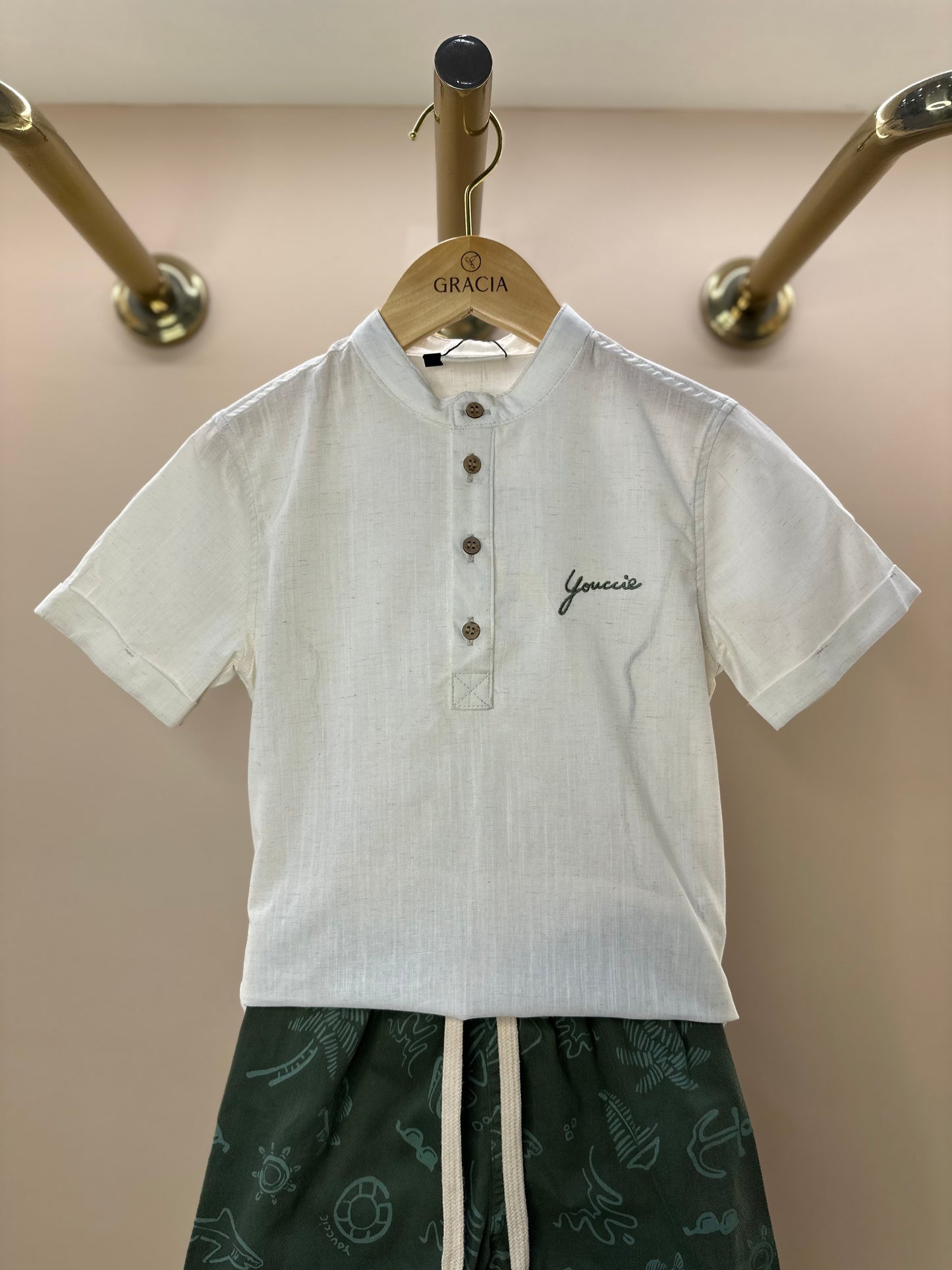 Conjunto Infantil Bata Linho e Bermuda Summer - Youccie