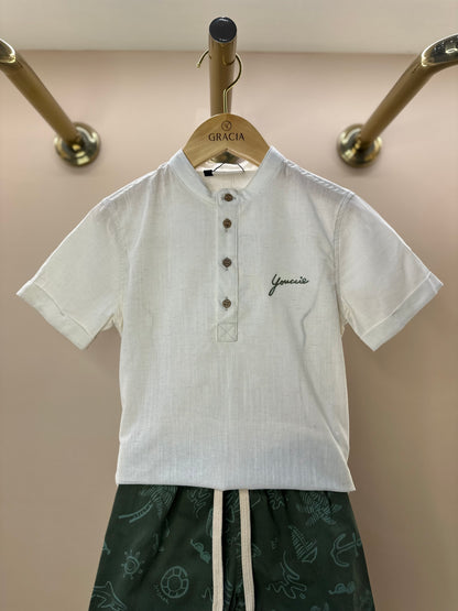 Conjunto Infantil Bata Linho e Bermuda Summer - Youccie