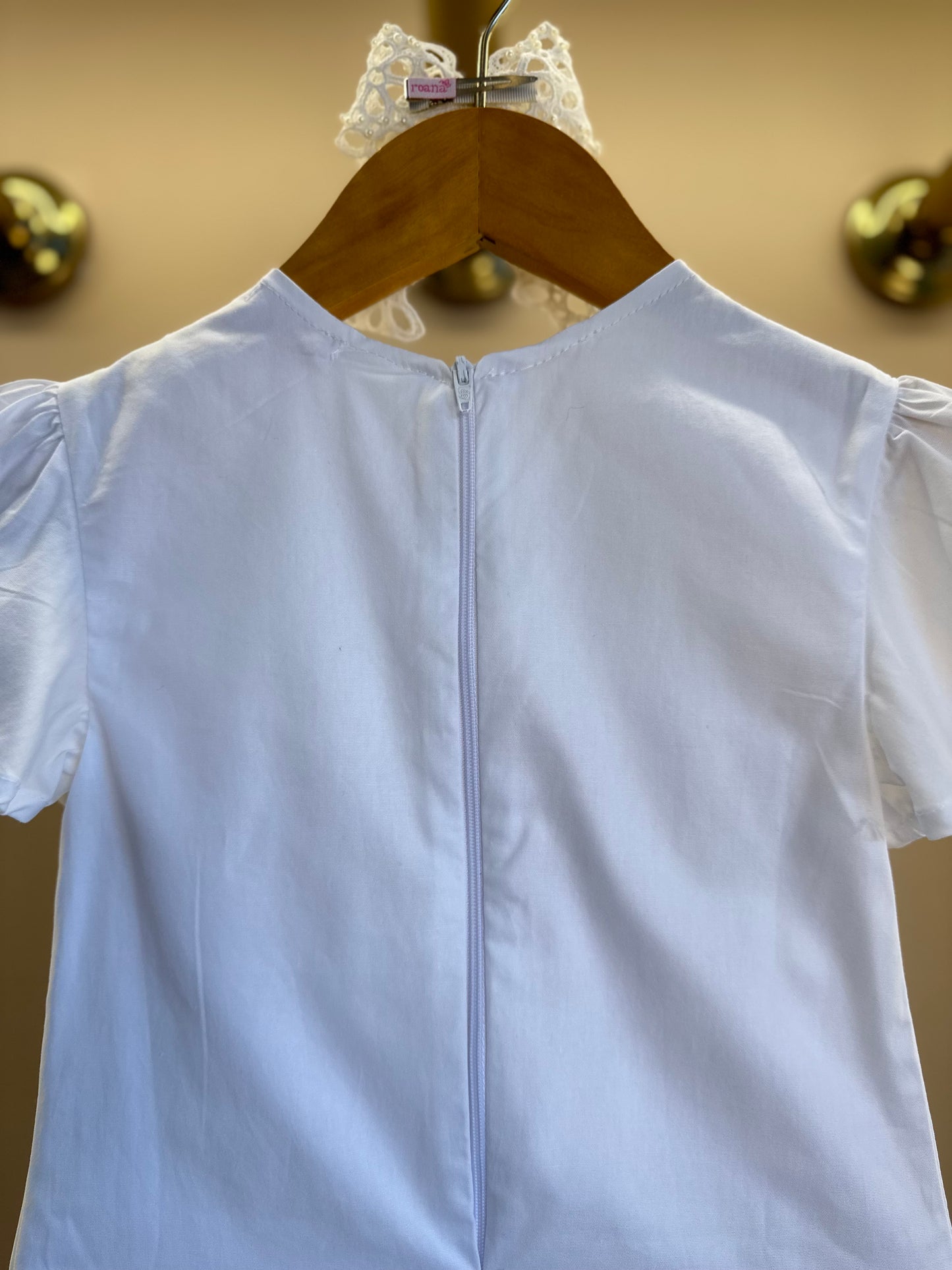 Vestido Infantil Algodão Laço Bordado Manual Babado Barrado Laise Branco - Luluzinha