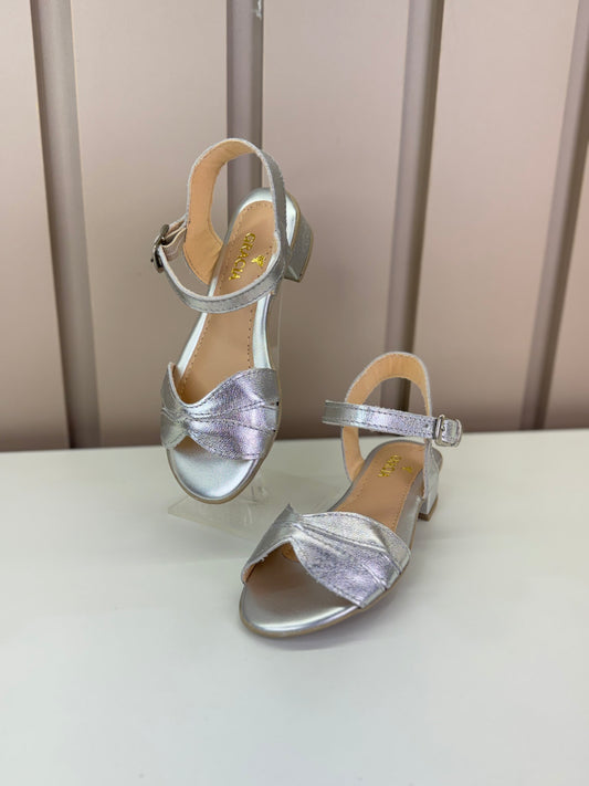 Sandália Infantil Saltinho Flor Prata - Gracia