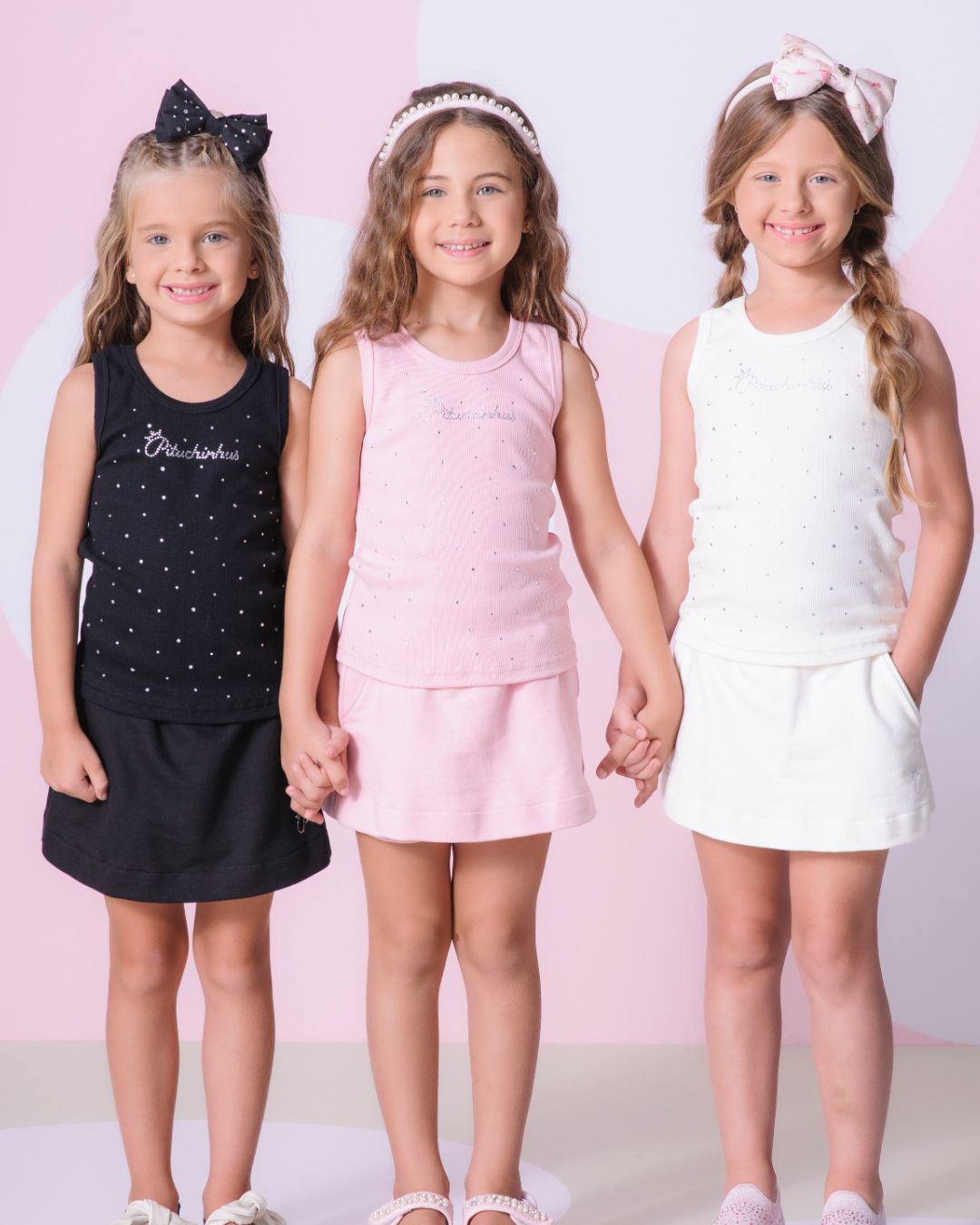 Regata Infantil Cristais Rosa Gelado - Pituchinhus