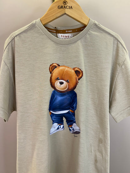 Camiseta Infantil Teddy Hoodie Bege - Dame
