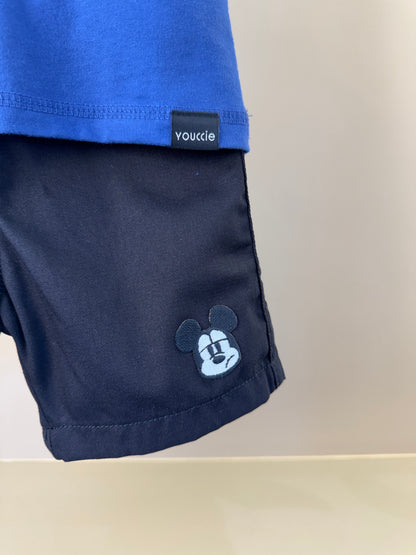 Conjunto Infantil T - Shirt Estampa Mickey Mouse e Bermuda Preta - Youccie