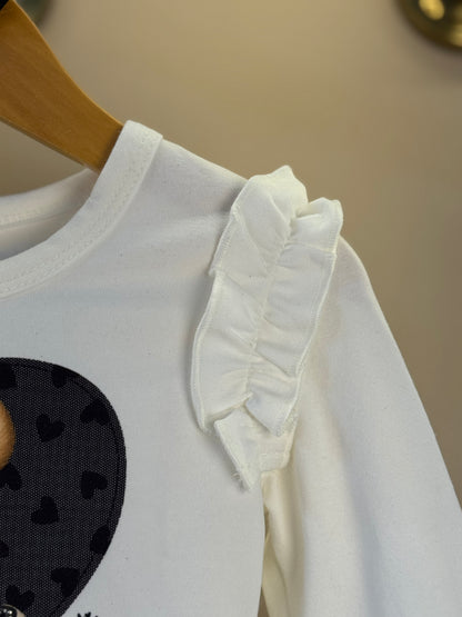 Conjunto Infantil Blusa Ml e Saia Preta - Infanti