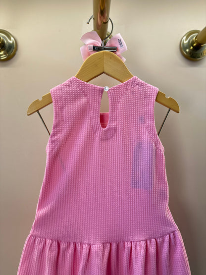 Vestido Infantil Jumper Detalhe Pala e Laço Rosa - Beabá